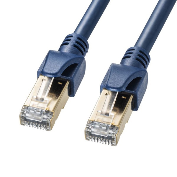 サンワサプライ ScTPハンダ産業用LANケーブル カテゴリ6A 1m ネイビーブルー KB-HS6A-01NV 1個（ご注文単位1個）【直送品】