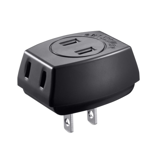 サンワサプライ トリプルタップ 2P 3個口 ブラック TAP-AC3BKN2 1個（ご注文単位1個）【直送品】
