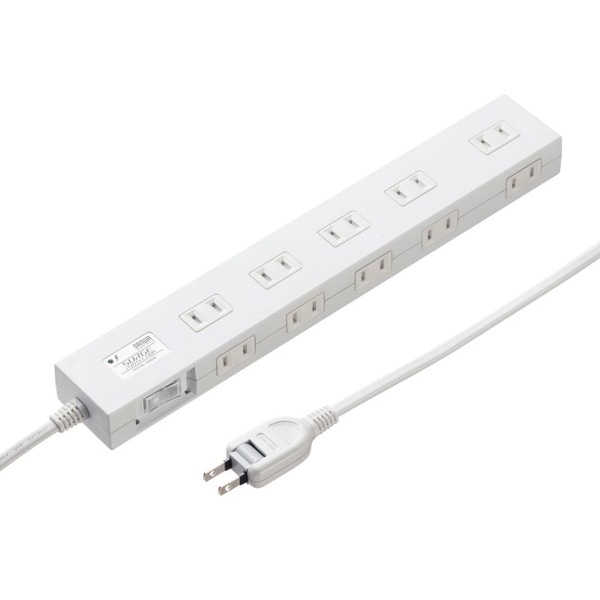 サンワサプライ 雷ガードタップ 10個口・1m・ホワイト TAP-SP2110N-1W 1個（ご注文単位1個）【直送品】