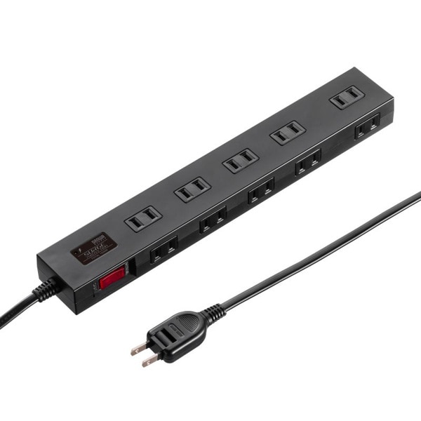サンワサプライ 雷ガードタップ 10個口・1m・ブラック TAP-SP2110N-1BK 1個（ご注文単位1個）【直送品】
