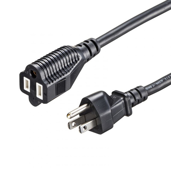 サンワサプライ 電源延長コード 3P-3P 5m TAP-EX353-5BK 1個（ご注文単位1個）【直送品】