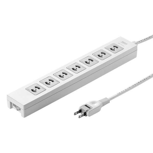 サンワサプライ 電源タップ 一括集中スイッチ付き 2P 7個口 2m TAP-F27-2Z 1個（ご注文単位1個）【直送品】