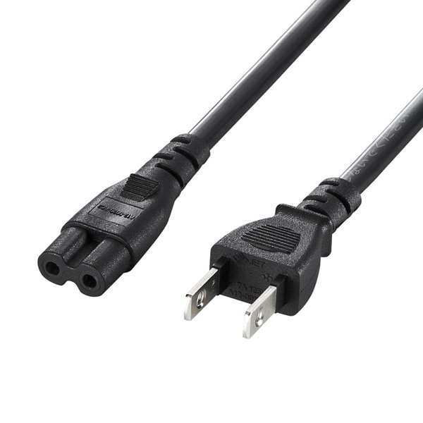サンワサプライ 電源コード 2P ストレートコネクタ 2m KB-DM2S-2 1個（ご注文単位1個）【直送品】