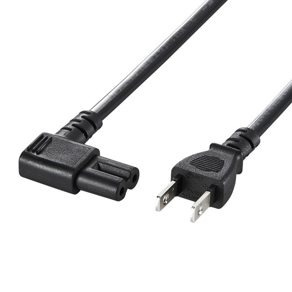 サンワサプライ 電源コード 2P L型コネクタ 2m KB-DM2L-2 1個（ご注文単位1個）【直送品】