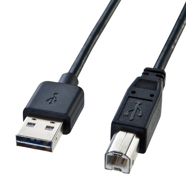 サンワサプライ 両面挿せるUSBケーブル A-B 標準 1m KU-R1 1個（ご注文単位1個）【直送品】