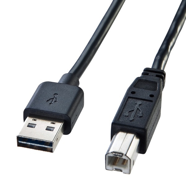 サンワサプライ 両面挿せるUSBケーブル A-B 標準 3m KU-R3 1個（ご注文単位1個）【直送品】