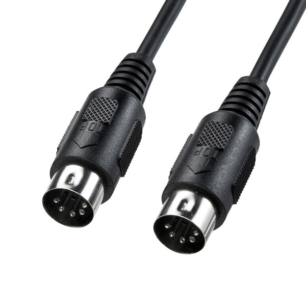 サンワサプライ MIDIケーブル DIN5pin 1.8m KB-MID01-18K 1個(ご注文単位1個)【直送品】