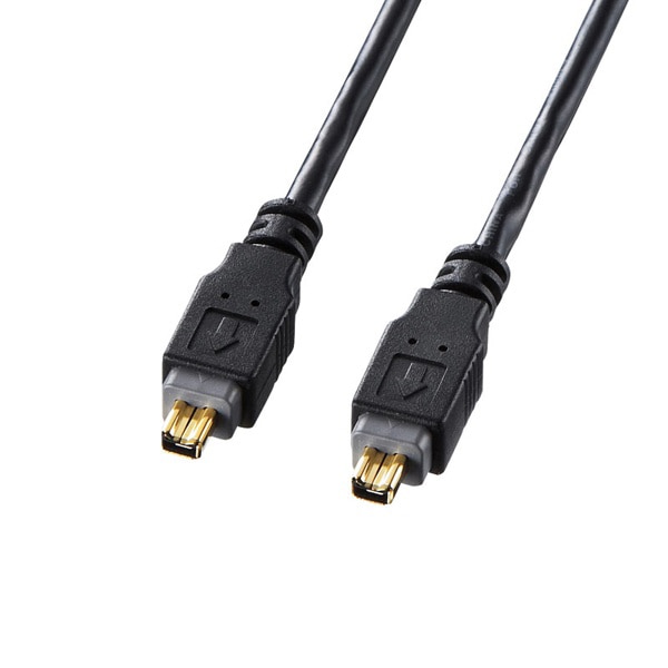 サンワサプライ IEEE1394ケーブル 4pin-4pin 2m ブラック KE-13DV-2BK 1個(ご注文単位1個)【直送品】