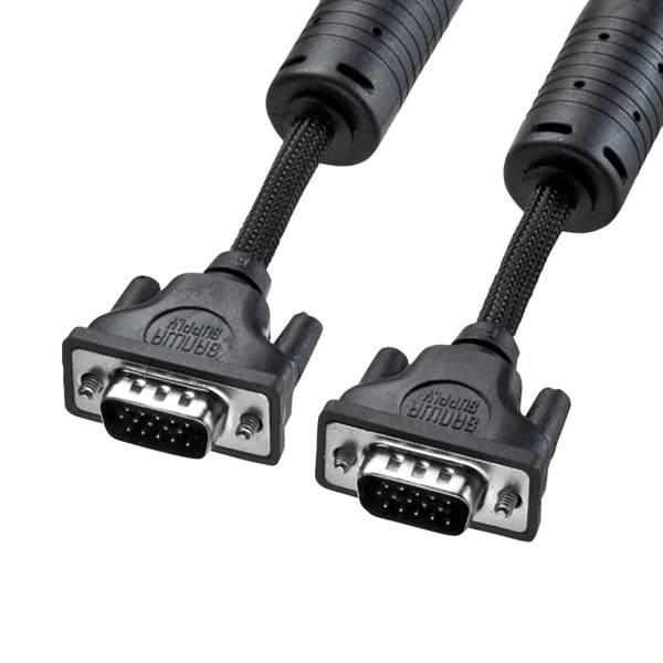 サンワサプライ ナイロンメッシュディスプレイケーブル アナログRGB 3m KC-NMV30K 1個(ご注文単位1個)【直送品】