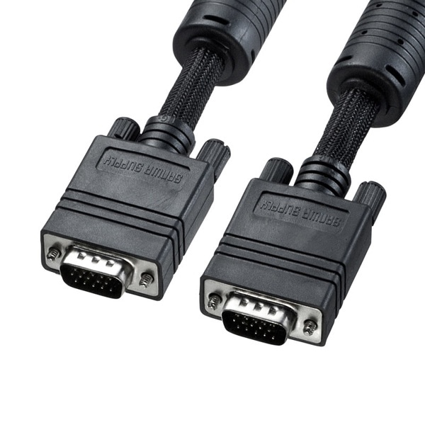 サンワサプライ ナイロンメッシュディスプレイケーブル アナログRGB 10m KC-NMV100K 1個(ご注文単位1個)【直送品】