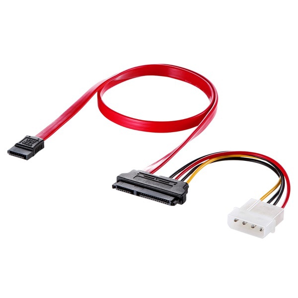 サンワサプライ 一体型SATAケーブル 0.5m TK-PWSATA7-05 1個(ご注文単位1個)【直送品】