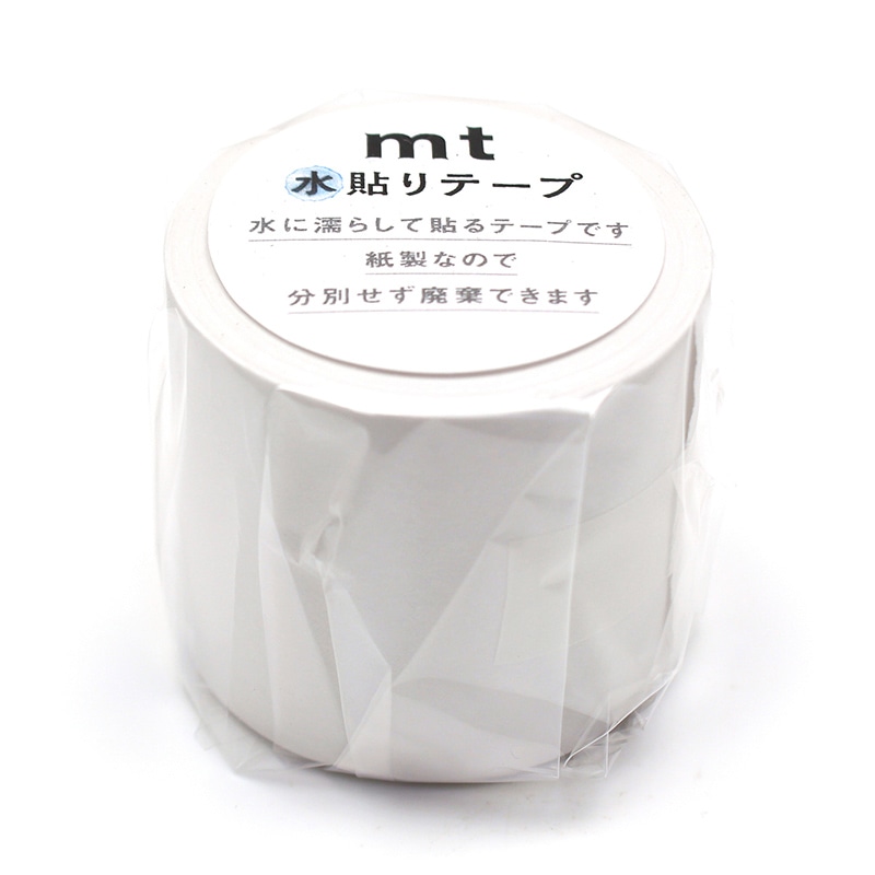 カモ井加工紙 水貼りテープ mt ホワイト MTGAMT01 1巻（ご注文単位1巻）【直送品】