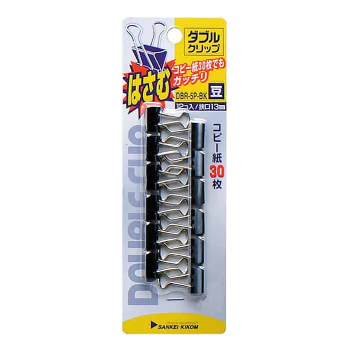 サンケーキコム ダブルクリップ ブラック 豆 12個パック DBR-5P-BK 1パック(ご注文単位10パック)【直送品】
