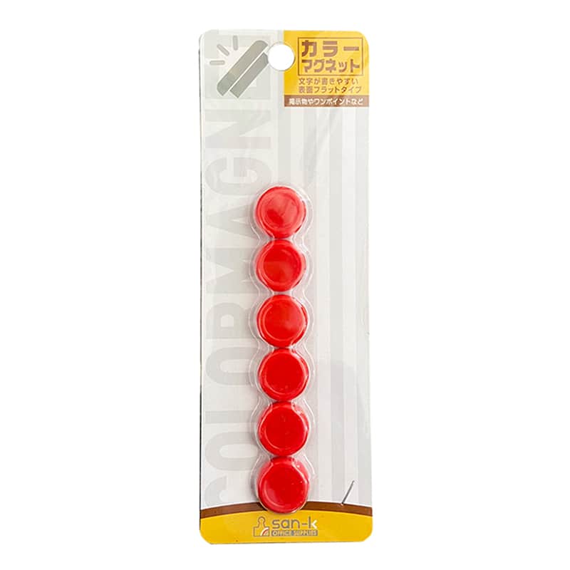 サンケーキコム カラーマグネットSP φ20mm 赤 6個パック CMRS-20-RD 1パック（ご注文単位10パック）【直送品】