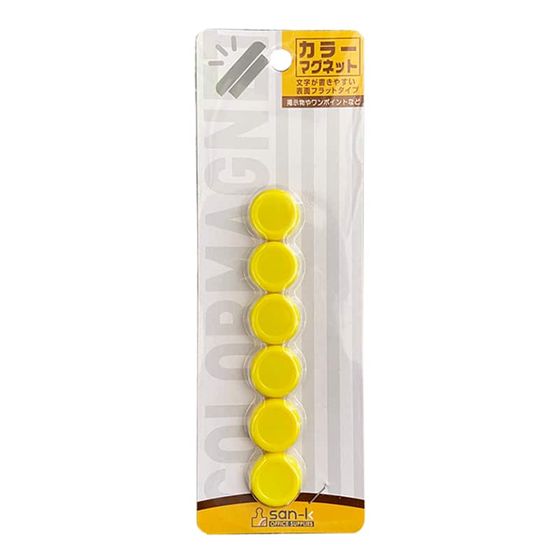 サンケーキコム カラーマグネットSP φ20mm 黄 6個パック CMRS-20-YL 1パック（ご注文単位10パック）【直送品】