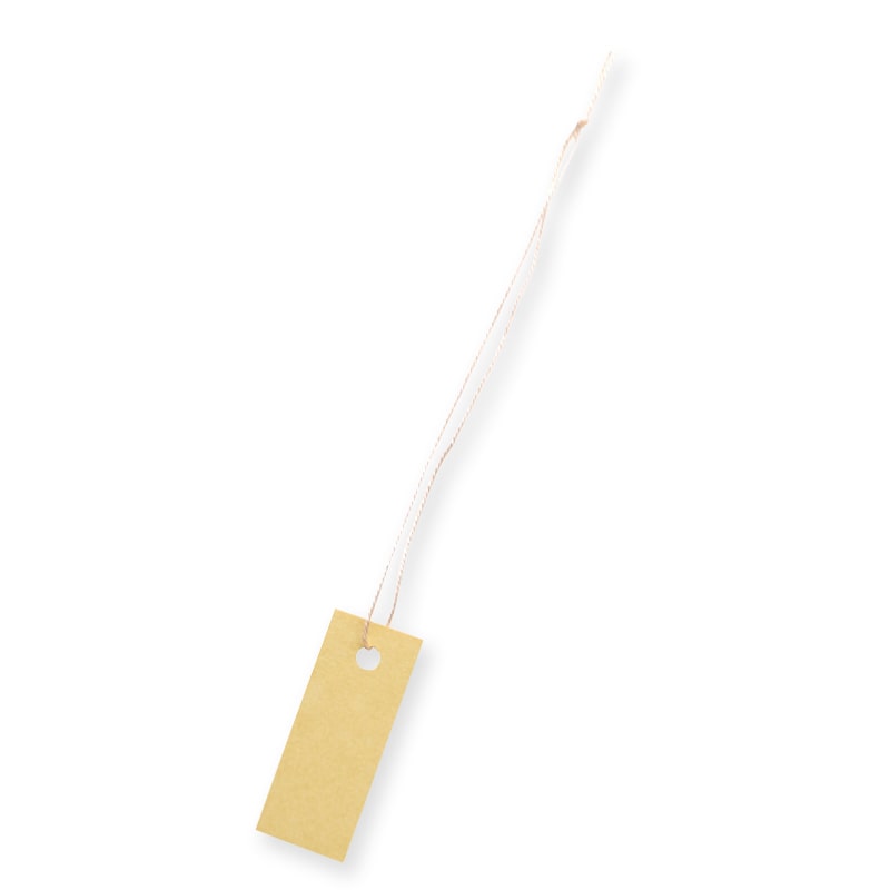 ササガワ 糸付き提札 S ベージュ　19-1754 1袋（ご注文単位5袋）【直送品】