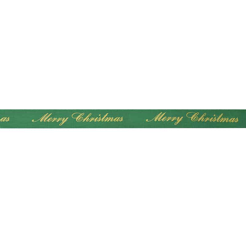 ササガワ リボン クリスマス 19mm×10m 緑 50-418 1巻（ご注文単位1巻）【直送品】