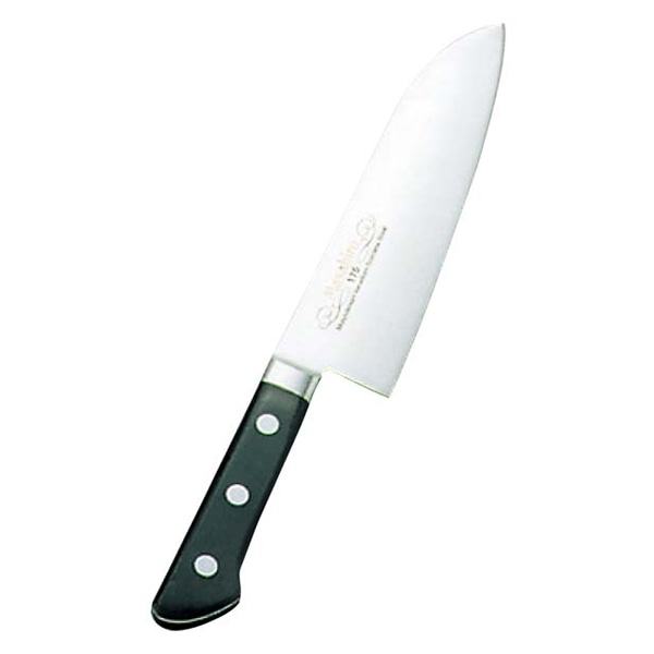 正広作ツバ付モリブデン鋼三徳型牛刀17.5cm 1個(ご注文単位1個)【直送品】