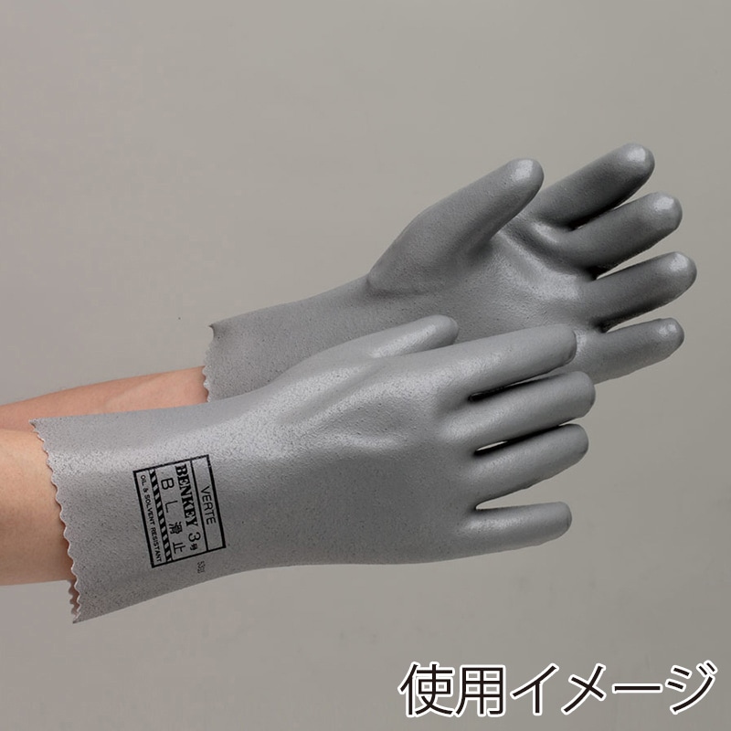 ミドリ安全 耐油・耐有機溶剤手袋 ベンケイ3号B ハジキ防止 すべり止め付 L 4047000430 1組(ご注文単位1組)【直送品】