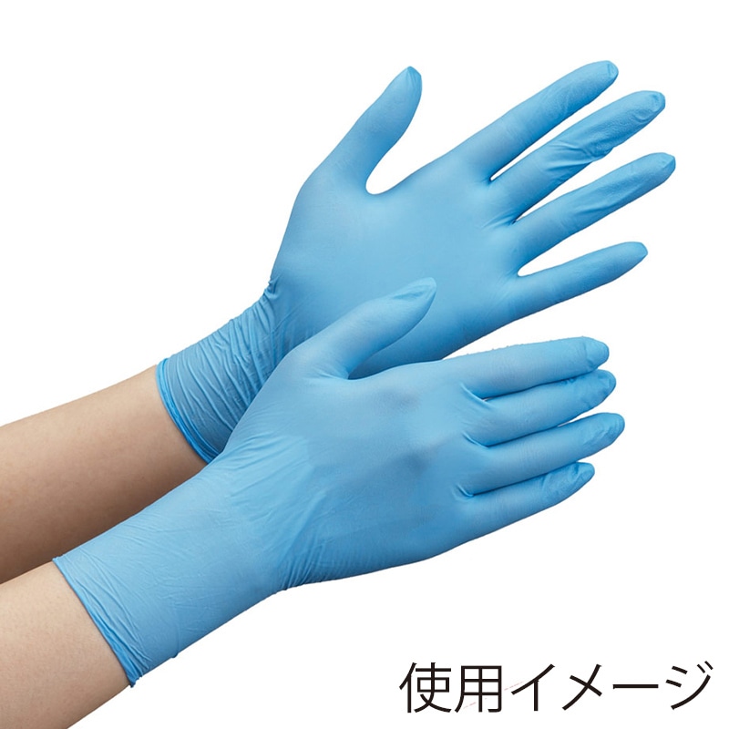 ミドリ安全 ニトリル手袋 薄手 粉なし ベルテ710N M ブルー 100枚入 4049168320 1箱（ご注文単位1箱）【直送品】