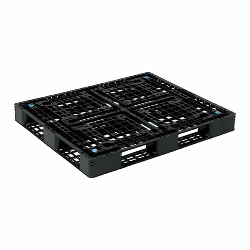 サンコー プラスチックパレット 片面 D4-1012-6 ブラック 1枚（ご注文単位2枚）【直送品】