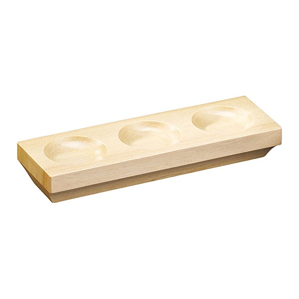 ヤマコー 檜 3穴薬味皿 19209 1個(ご注文単位1個)【直送品】