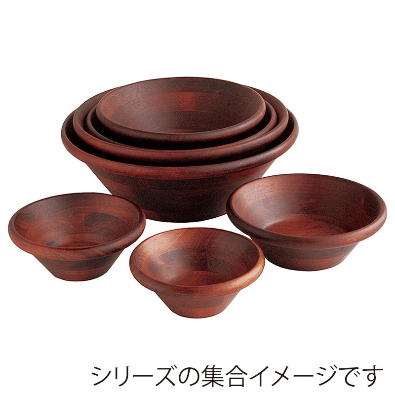 ヤマコー 天然木サラダボウル・こげ茶 φ14cm 32021 1個(ご注文単位1個)【直送品】