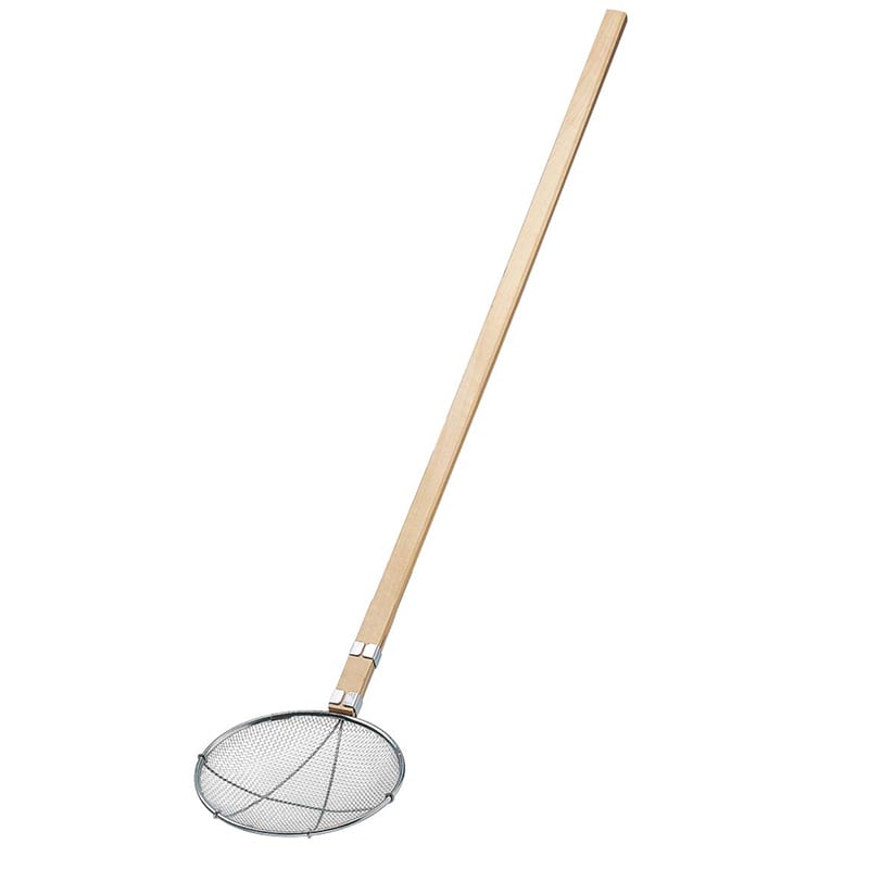 新越金網 EBM 18-8 木柄 丸型 給食用スクイ網 24cm 14メッシュ 1個(ご注文単位1個)【直送品】