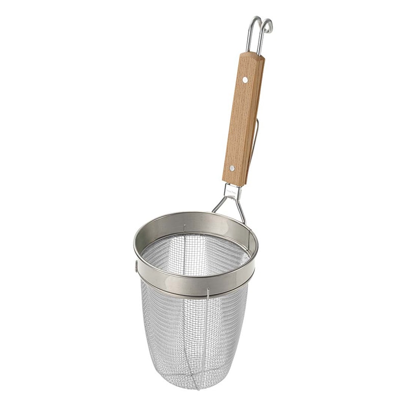新越金網 TS 18-8 木柄 ラーメン専用パワーてぼ フチ高 8メッシュ 31890 1個(ご注文単位1個)【直送品】