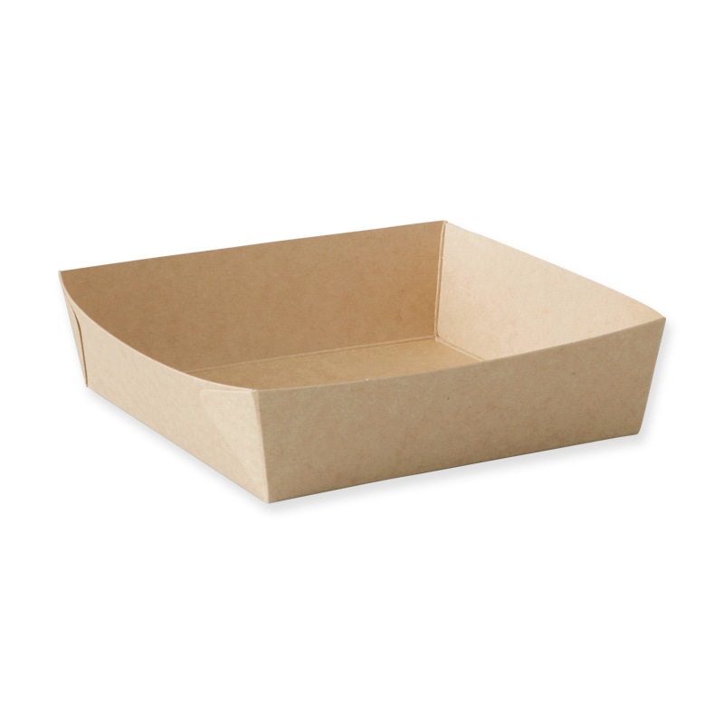天満紙器 製菓資材 クラフトベーキングトレー BT8733 茶無地 50枚/袋