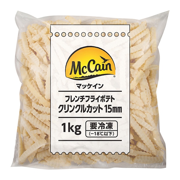 日本マッケインフーズ フレンチフライポテト クリンクルカット 15mm 1kg 冷凍 1袋※軽(ご注文単位1袋)※注文上限数12まで【直送品】