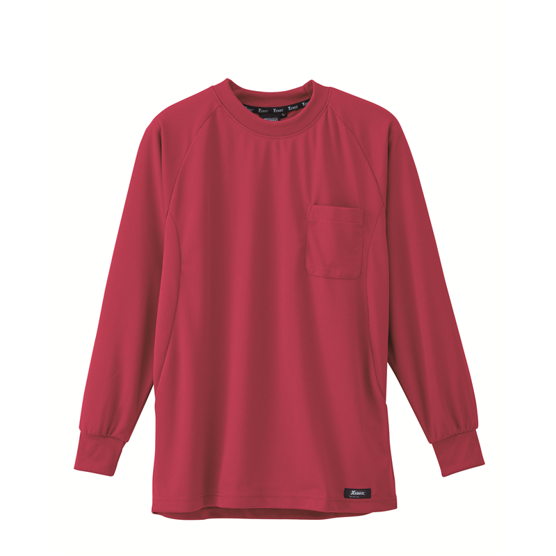 ジーベック 男女兼用 長袖Tシャツ LL ワイン 6123 1枚（ご注文単位1枚）【直送品】