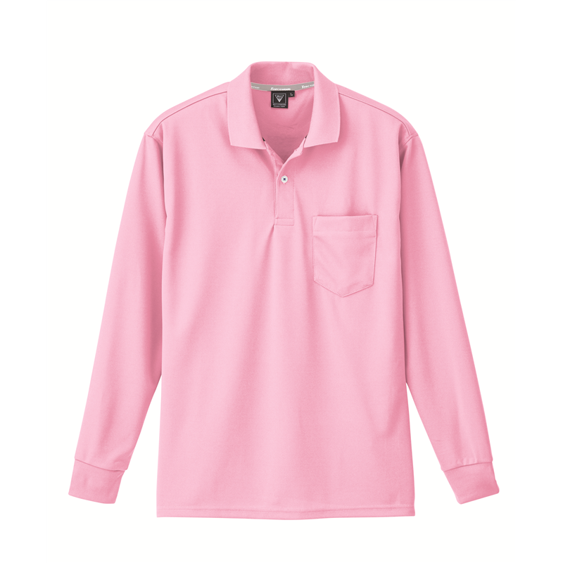 ジーベック 男女兼用 長袖ポロシャツ SS ピンク 6035 1枚（ご注文単位1枚）【直送品】