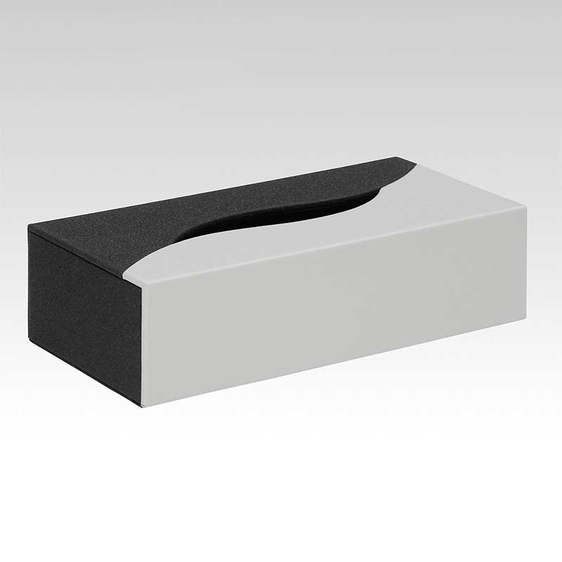 シンビ ティッシュボックス　レギュラーサイズ ブラック＆シルバー MM-B 1個（ご注文単位1個）【直送品】