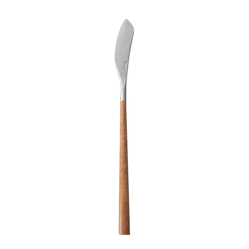 ミヤザキ食器 ベロ イノックス ポーラ マーブル バターナイフ マット／キャメルブラウン BI1309BK 1個（ご注文単位12個）【直送品】