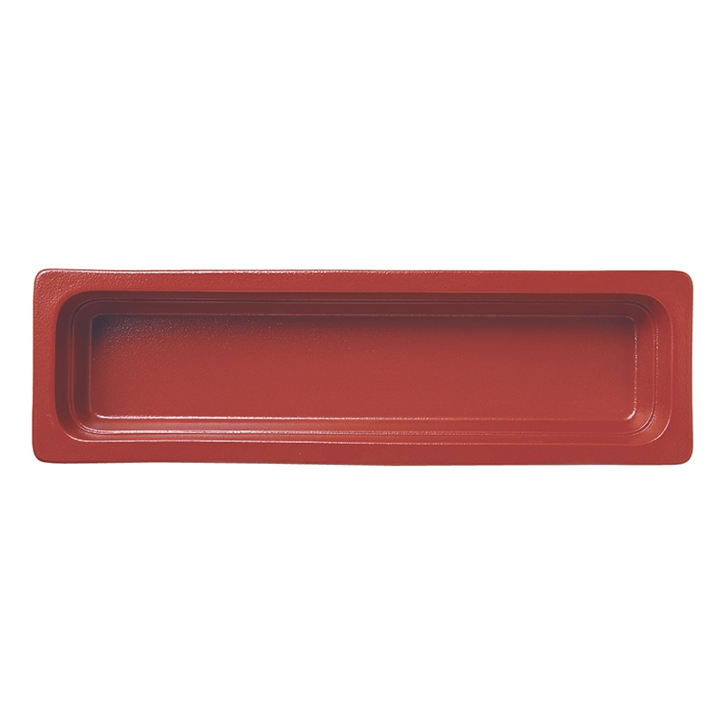ミヤザキ食器 ラック ポーセレン ガストロノームパン 角型 深 2／4 ダークレッド RA2408GNDR 1個（ご注文単位2個）【直送品】